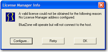 Configuring BlueZone with License Manager