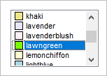 ColorList widget with web colors