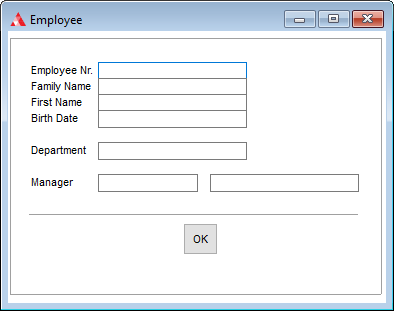 Sample form at runtime