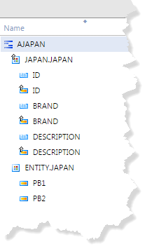 Component structure showing entities and fields