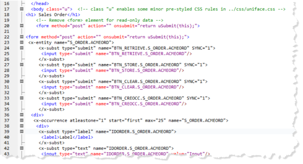 Binding in web layout of static server page