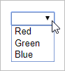  DropDownList widget in Chrome, expanded to show list