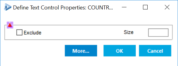 USP Text Control widget properties dialog