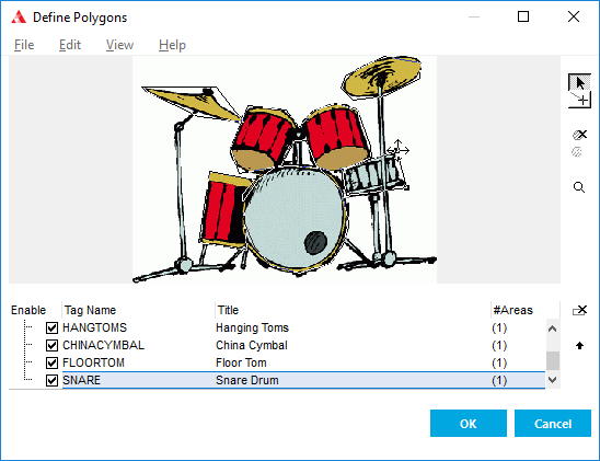 Define polygons dialog