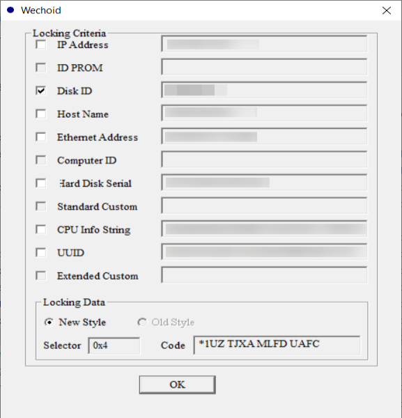 Wechoid Locking Criteria Screen