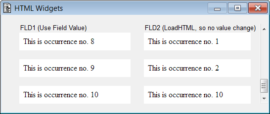 FOrm with multiple occurrences of two HTML widgets