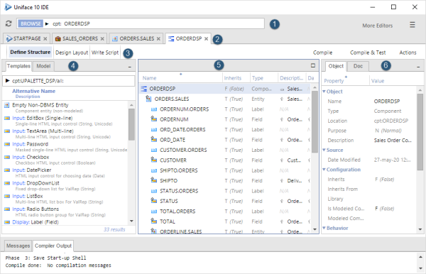 Uniface IDE: Component Editor